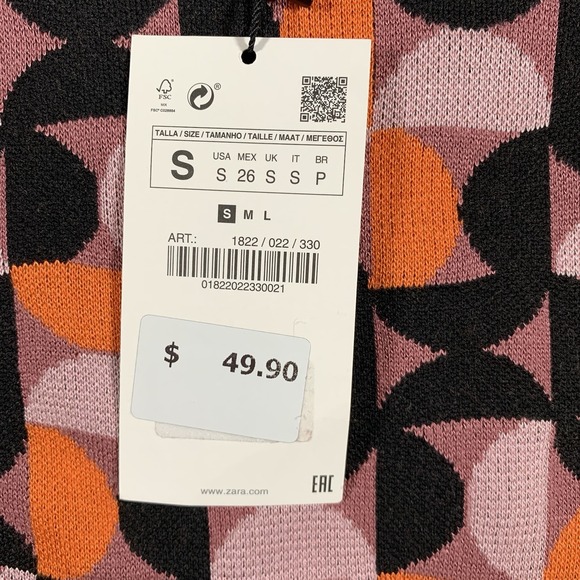 NWT Zara Geometric Jacquard Sweater Size S - Picture 3 of 8